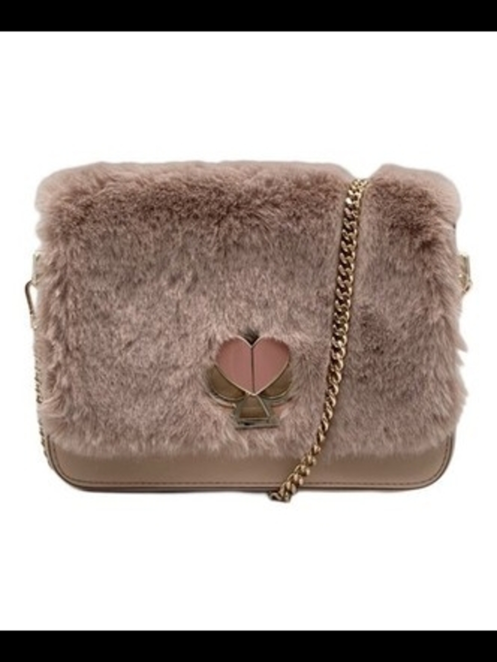 kate spade Faux Fur Heart-Emblem Crossbody Bag